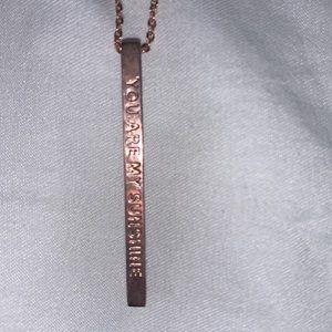 Mantraband necklace I’m rose gold color. You are my sunshine